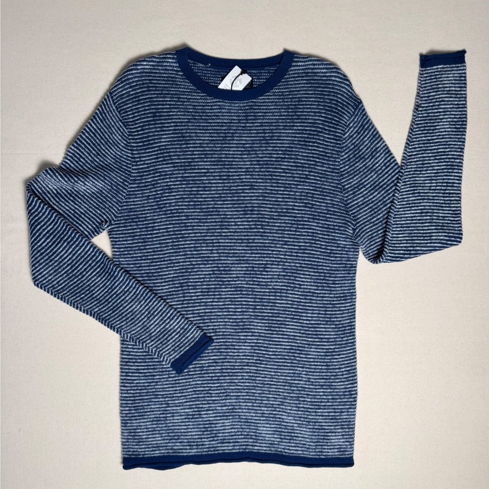 Treasure & Bond Men's Sweater Pullover Blue Stripe Cotton Small